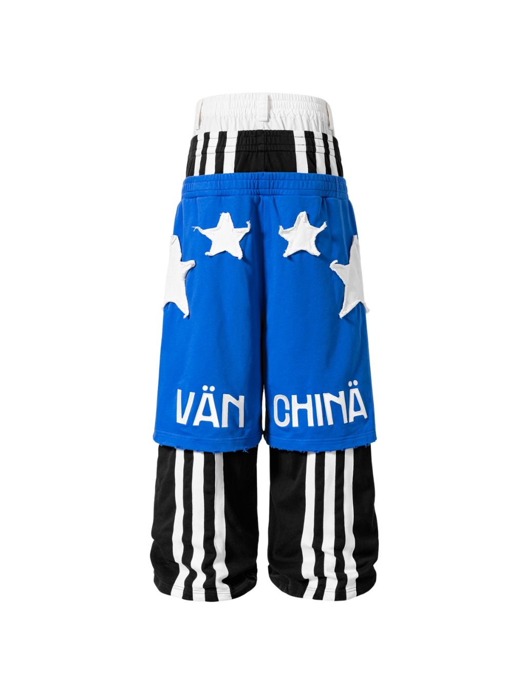 Blue Cotton Loose Sweatpants