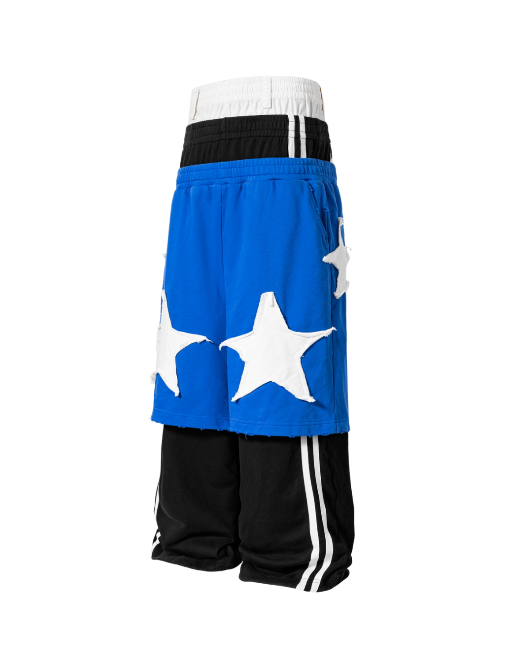 Blue Cotton Loose Sweatpants