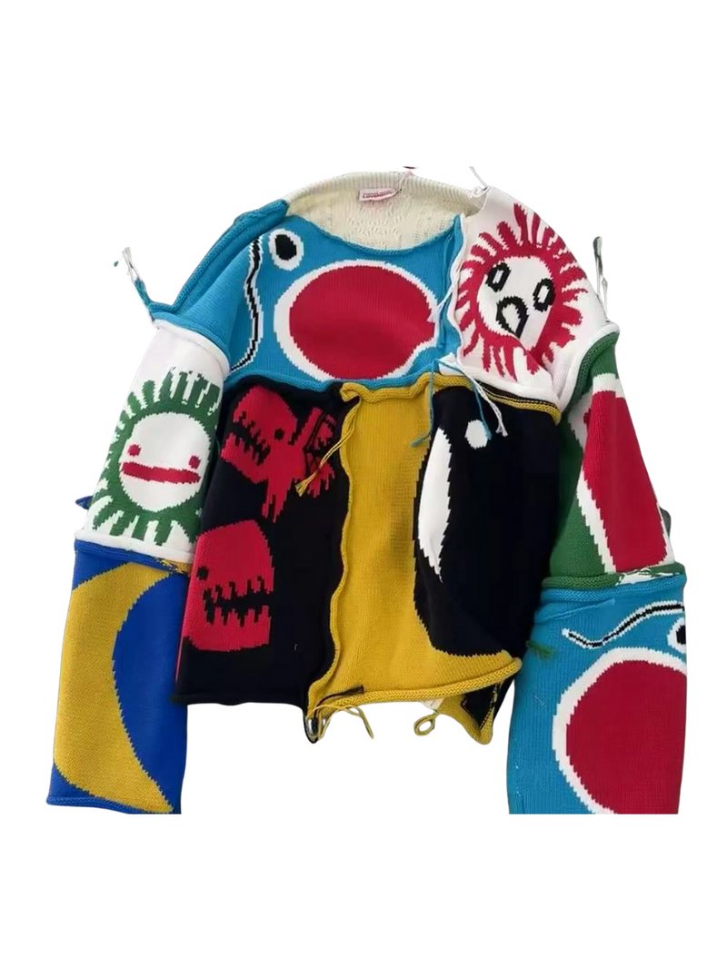 Contrast Stitch Knit Sweater