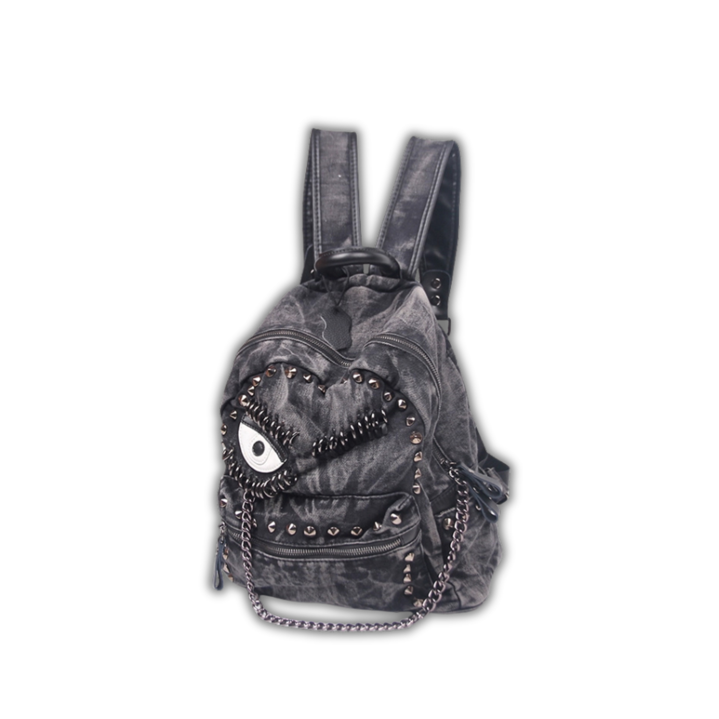 Rivet Denim Leather Backpack