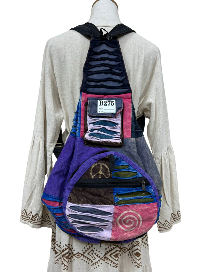 Hand Embroidered Patchwork Backpack Unisex