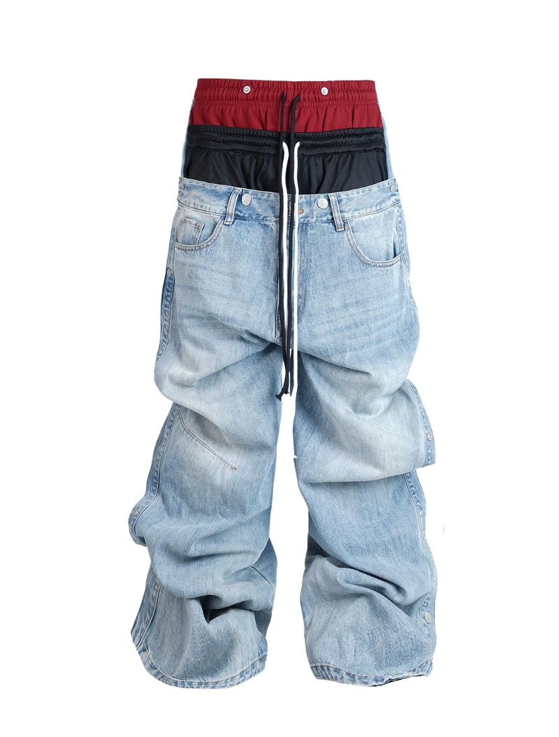 Washed Blue Denim Pants