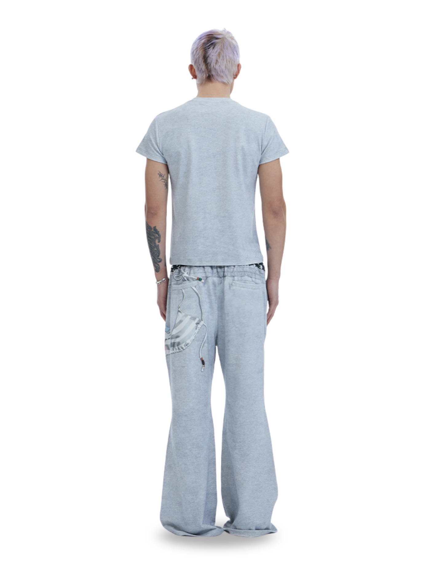 Cartoon Chain Print Slim T-Shirt