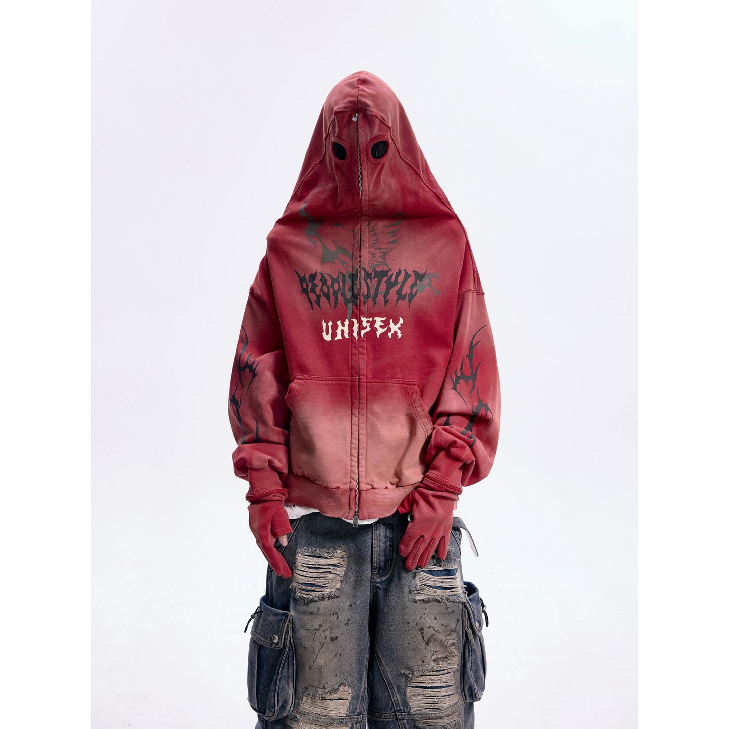 Dirty Dye Hoodie / Mask & Gloves