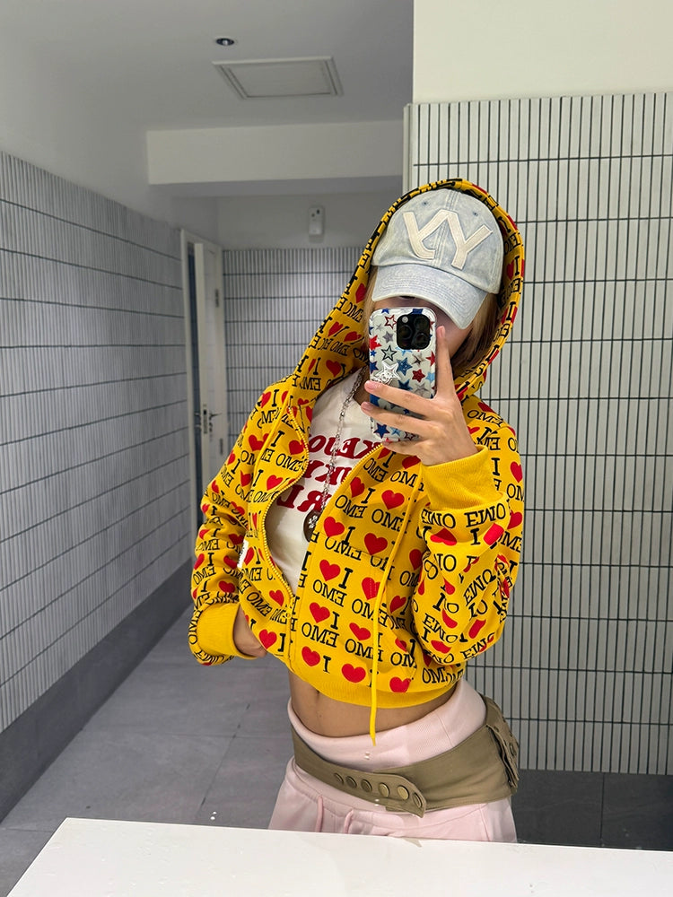 Retro Letter Cardigan Sweatshirt