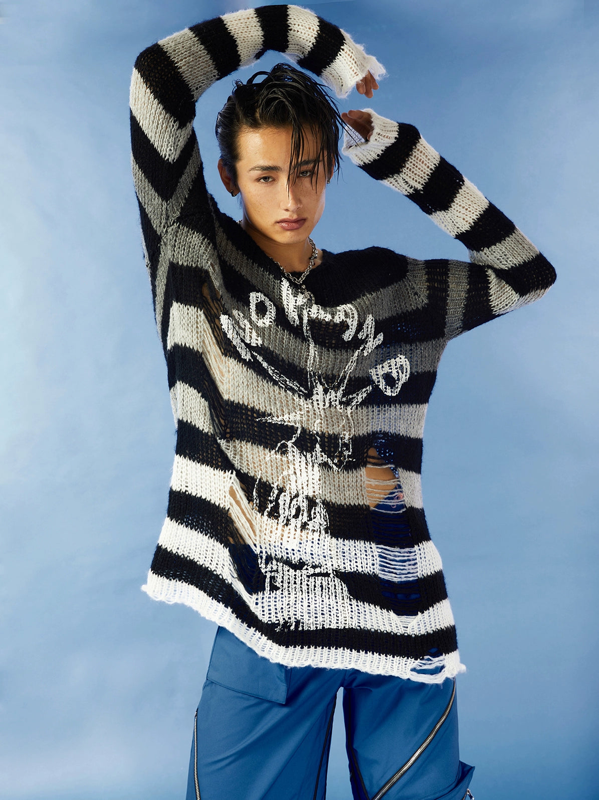 Retro Y2K Gradient Punk Sweater