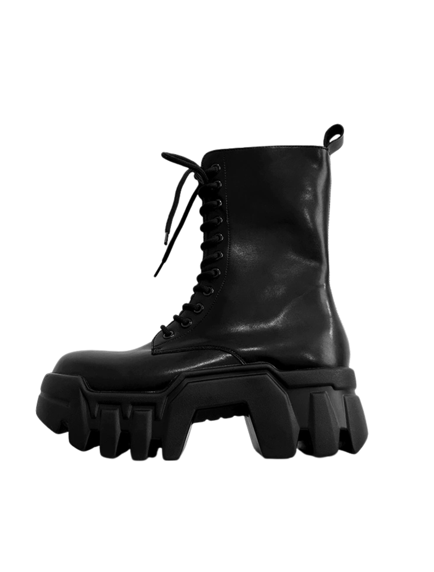 High-Cut Leather Tank Boots