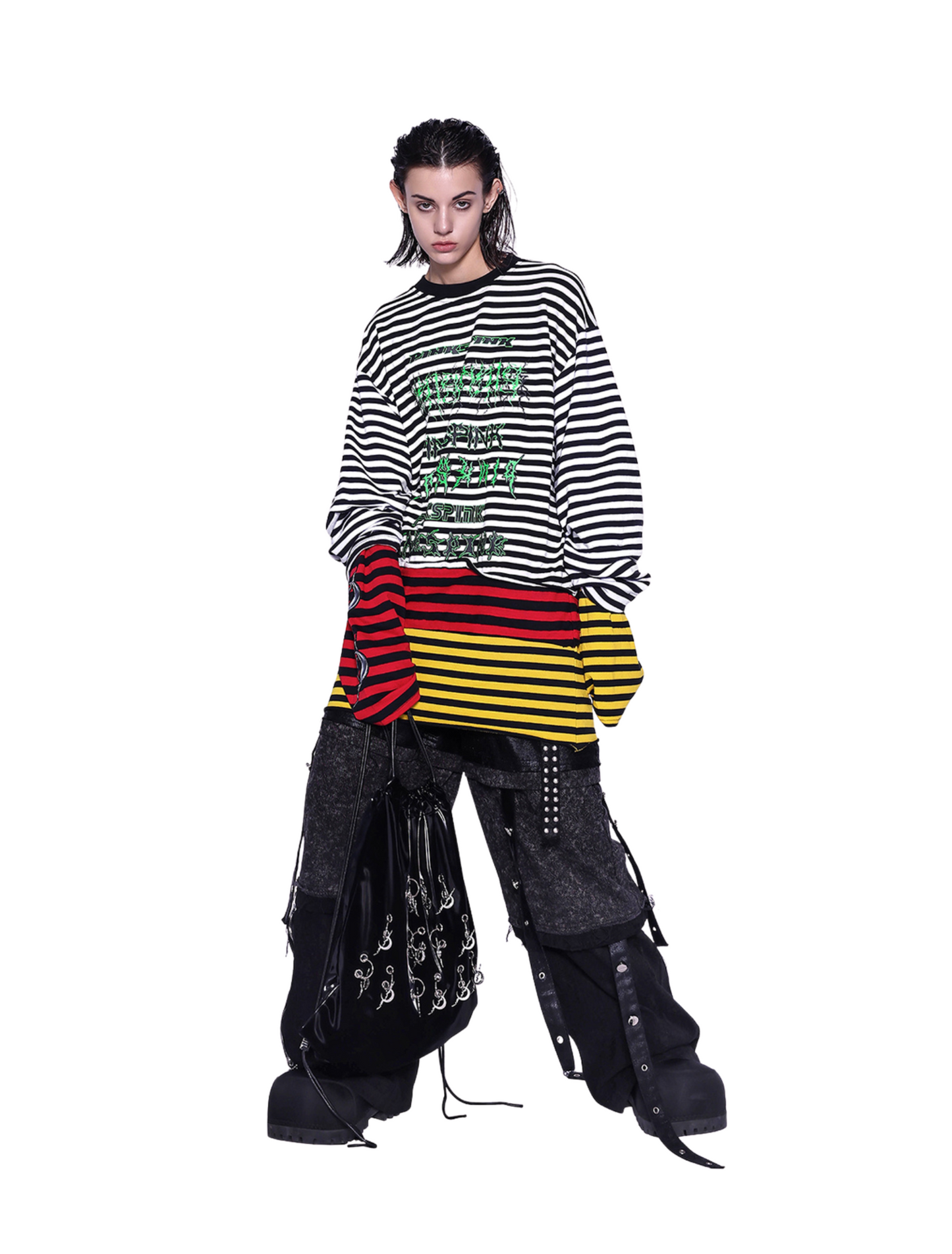Striped Letter Print Hoodie Sweatshirt Unisex