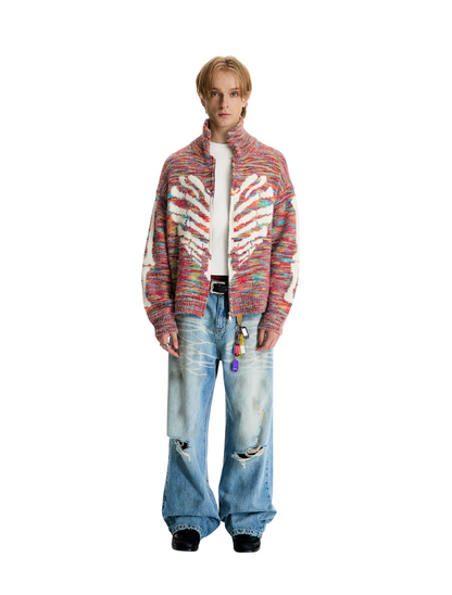 Candy Color Skeleton Knit Sweater Unisex