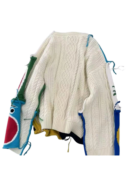 Contrast Stitch Knit Sweater