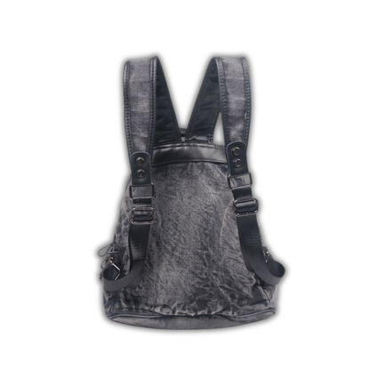 Rivet Denim Leather Backpack