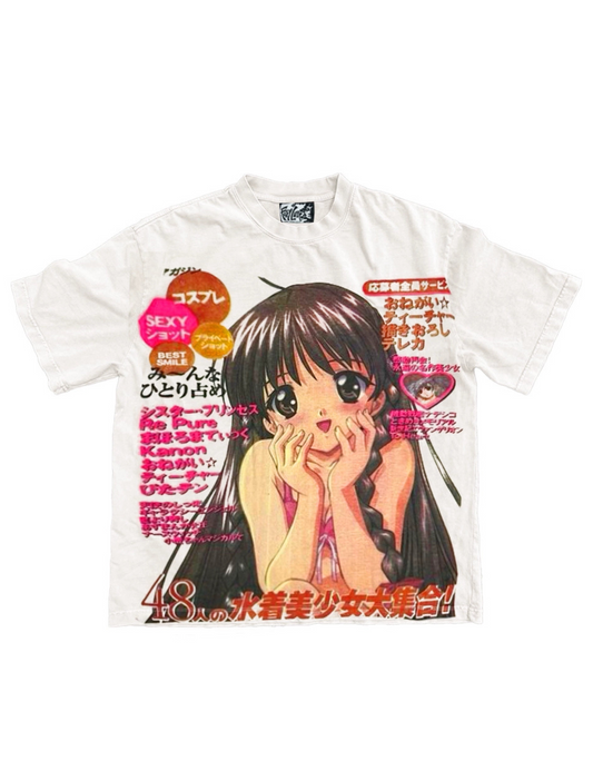 Anime Girl Graffiti Doodle T-Shirt