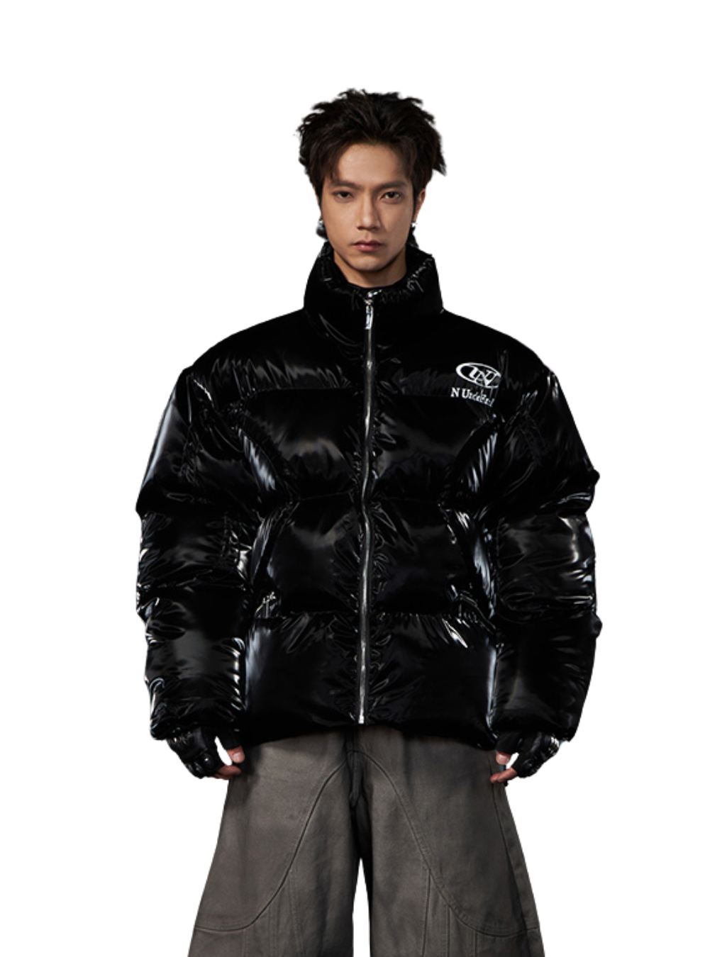 Metallic Stand Collar Padded Dawn Jacket