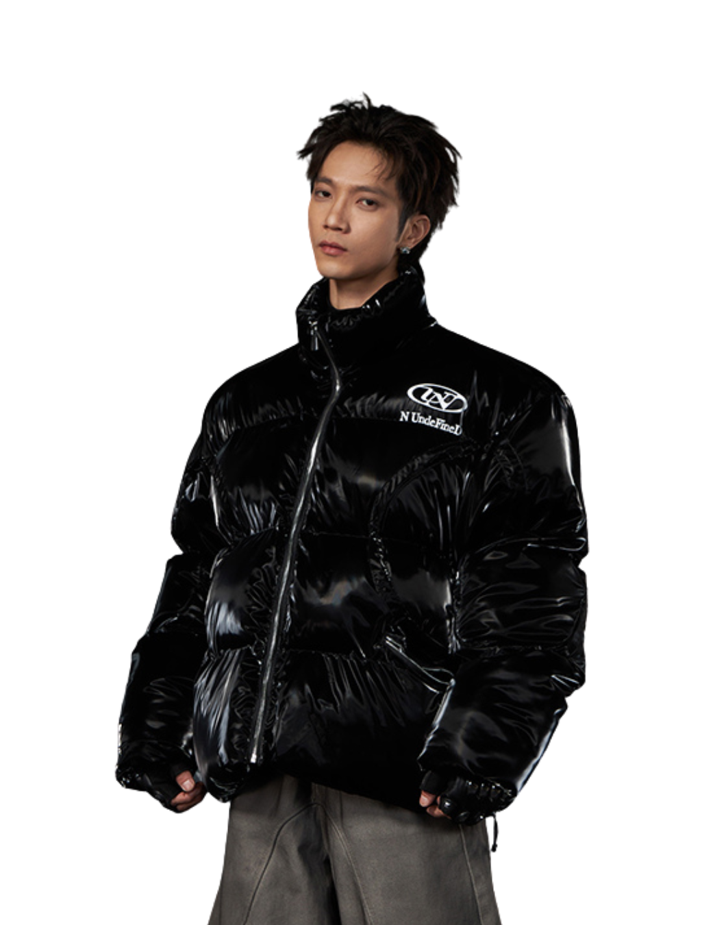 Metallic Stand Collar Padded Dawn Jacket