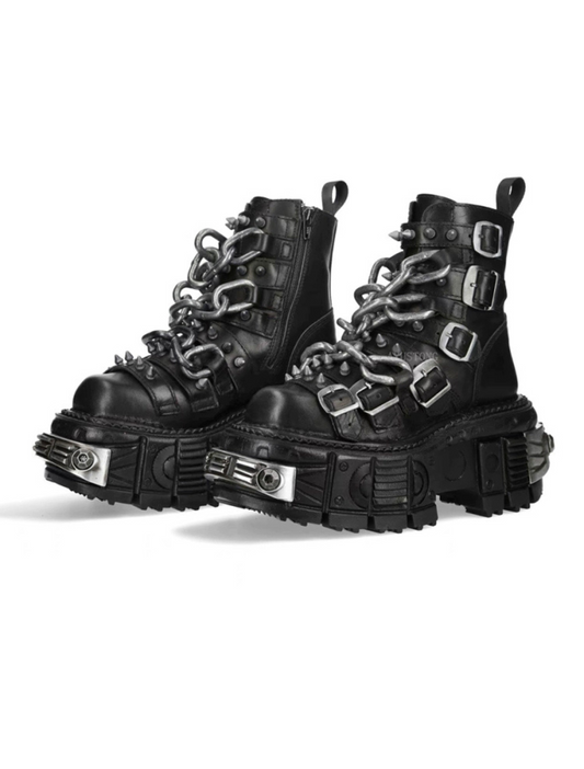 Black Chain Platform Punk Boots Unisex