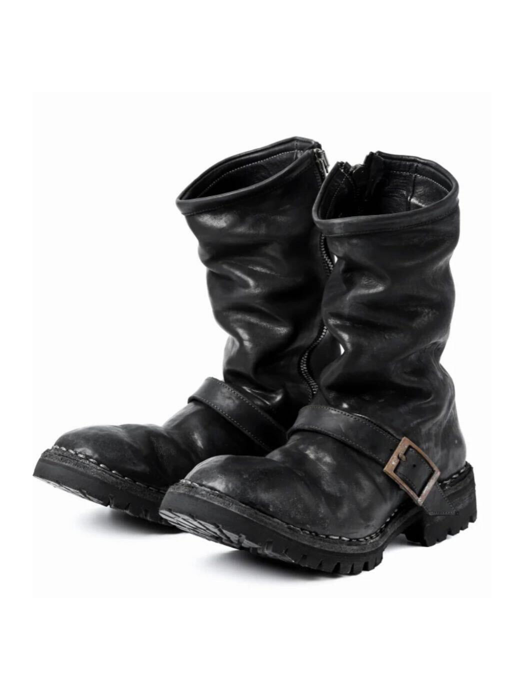 Black Vintage Leather Martin Boots