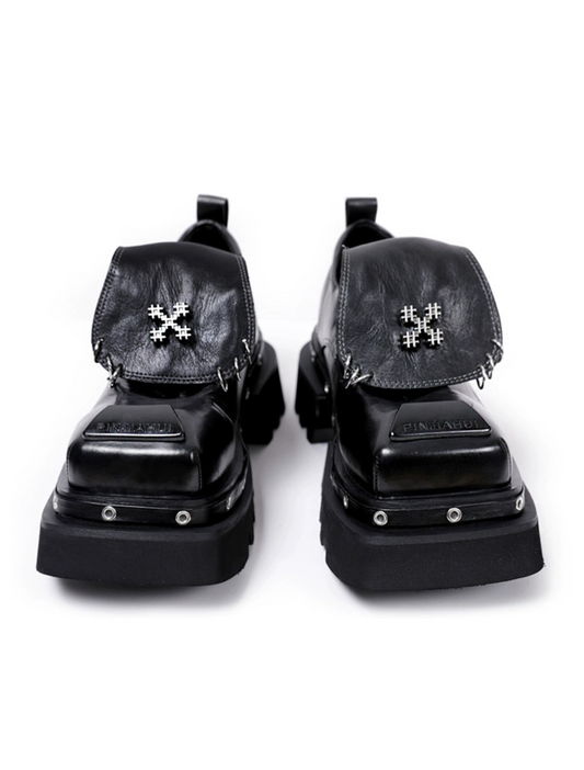 Leather Platform Derby Shoes