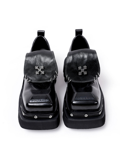 Leather Platform Derby Shoes