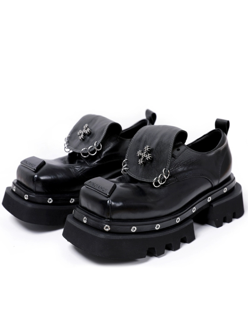 Leather Platform Derby Shoes