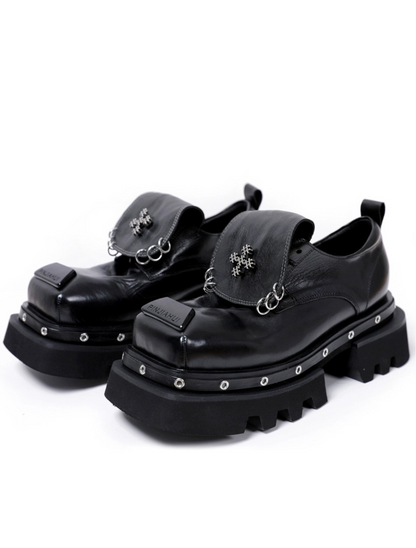 Leather Platform Derby Shoes