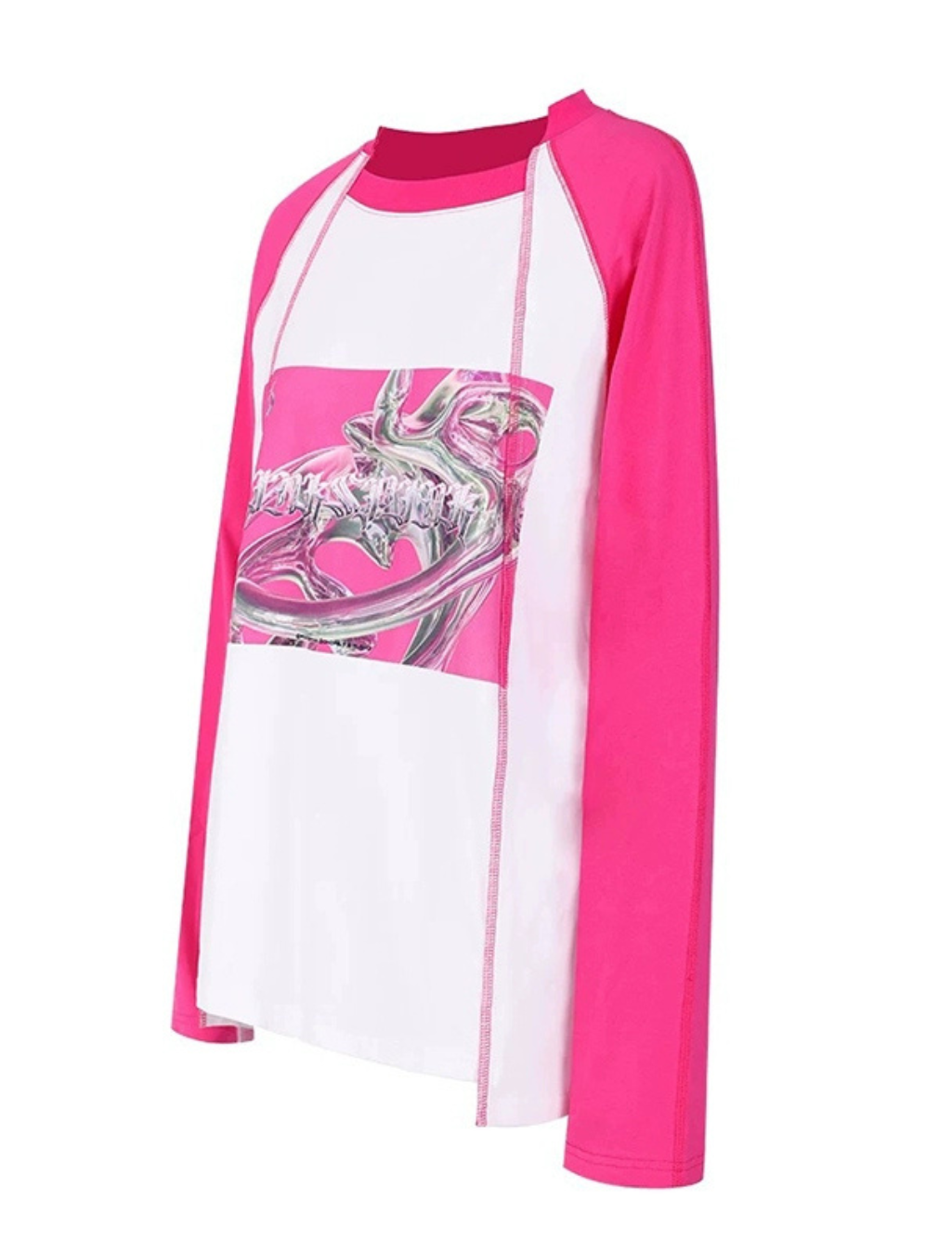 Futuristic Print Raglan T-Shirt
