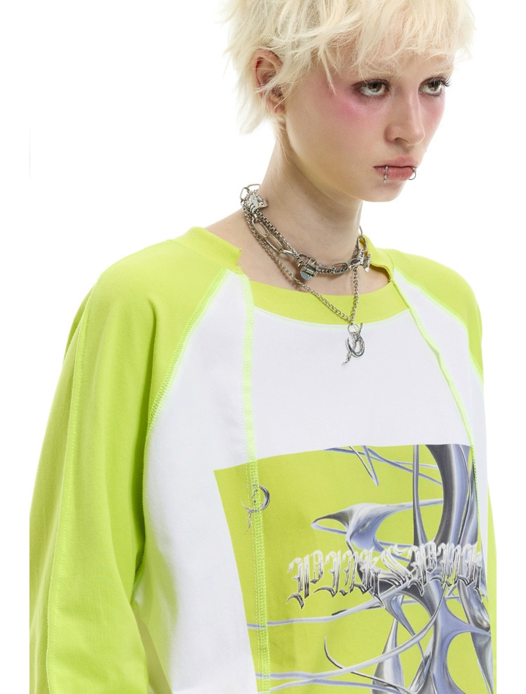 Futuristic Print Raglan T-Shirt