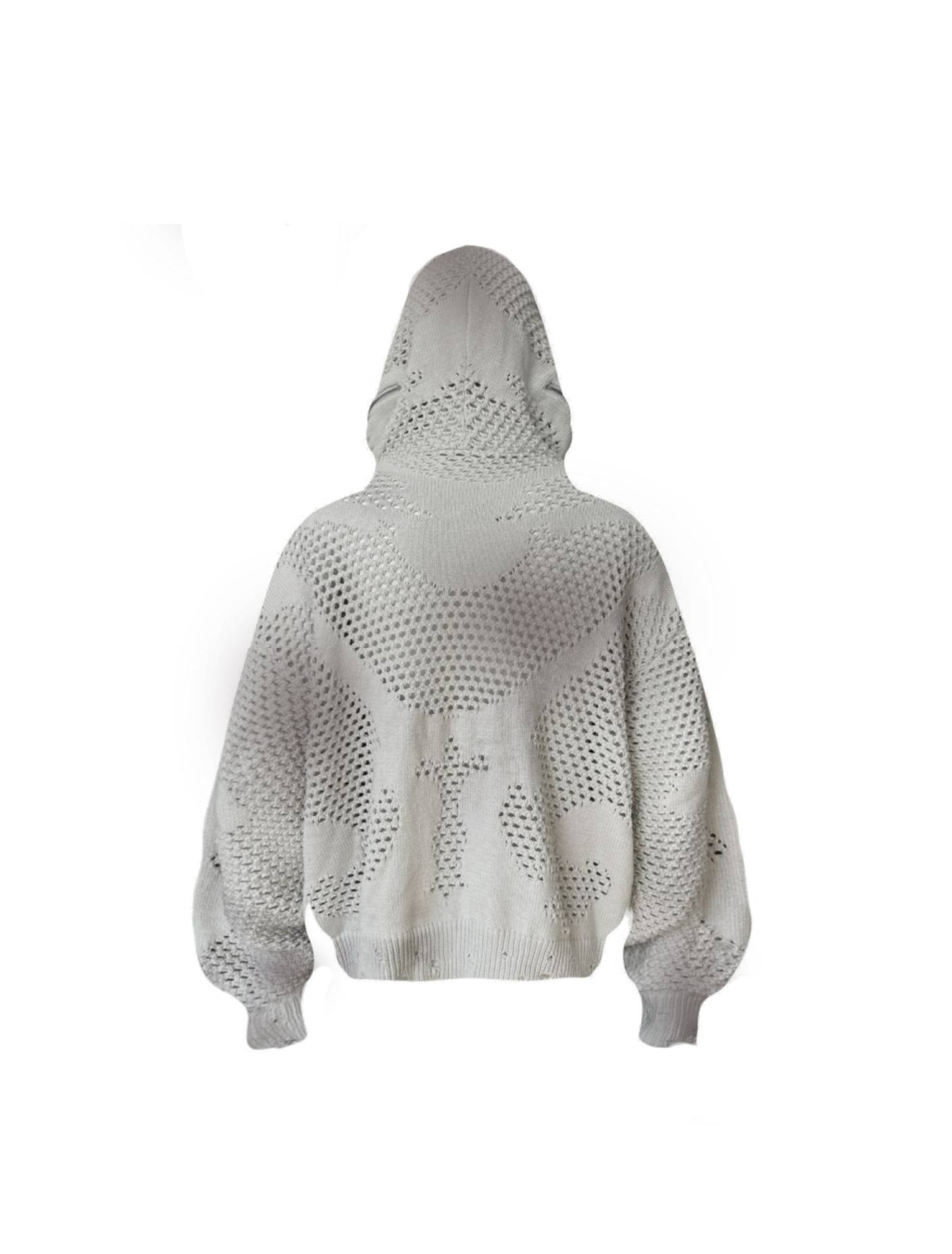 Cut-Out Knit Hooded