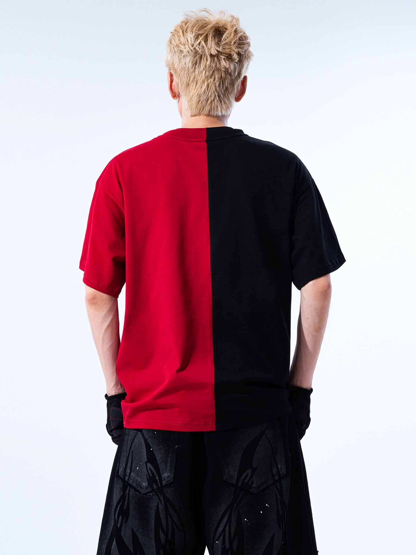 Black Red Contrast T-Shirt