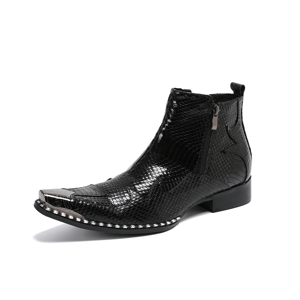 Black Cowhide Business leather Men