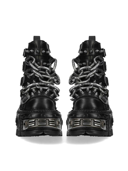 Black Chain Platform Punk Boots Unisex
