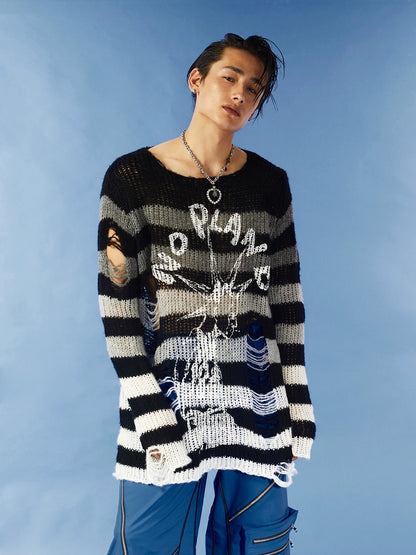 Retro Y2K Gradient Punk Sweater