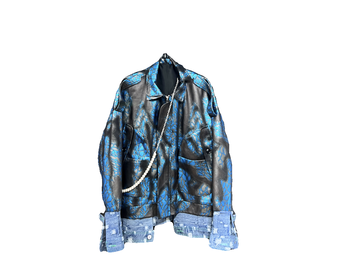 os oversize heavy industry top loose suede pattern jacket top large pocket fall men's denim trend