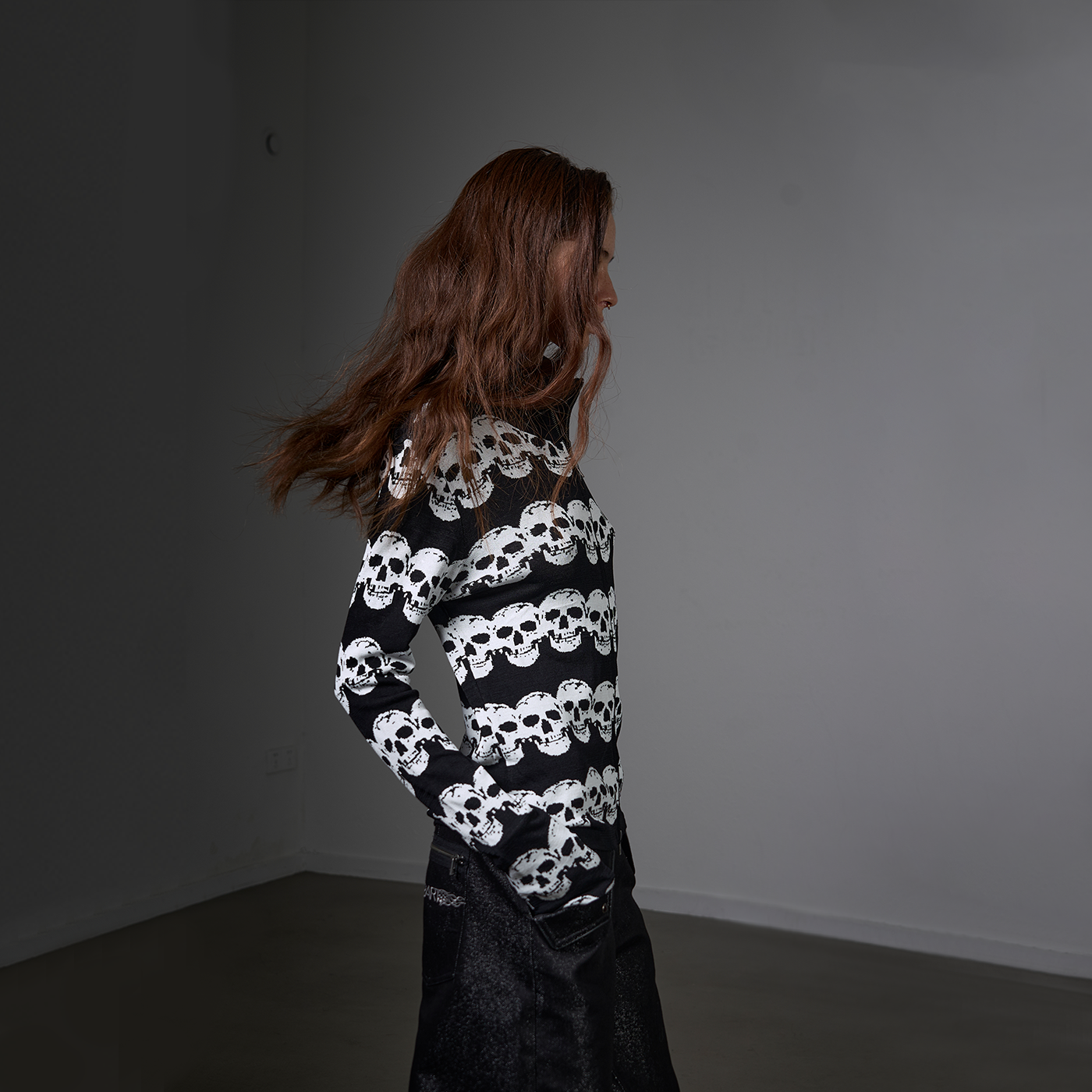 Skull Stripe Jacquard Jacket