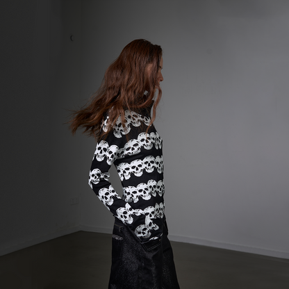 Skull Stripe Jacquard Jacket