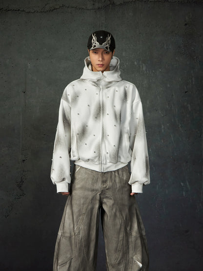 Pearl Spray-Dyed Zip Hoodie
