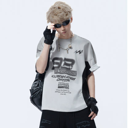Spliced Dirty-Dye T-Shirt