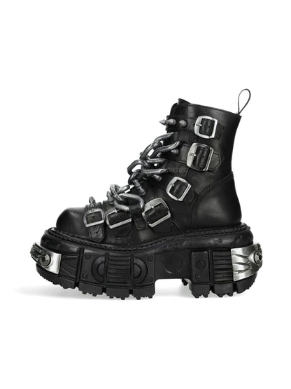 Black Chain Platform Punk Boots Unisex