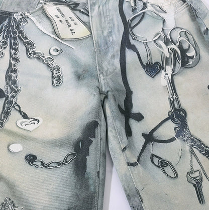 Graffiti  Wide-Leg Jeans