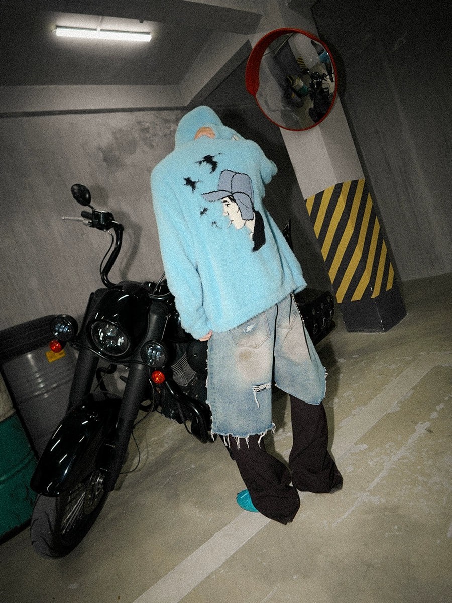 Cartoon Embroidery Hoodie Sweater